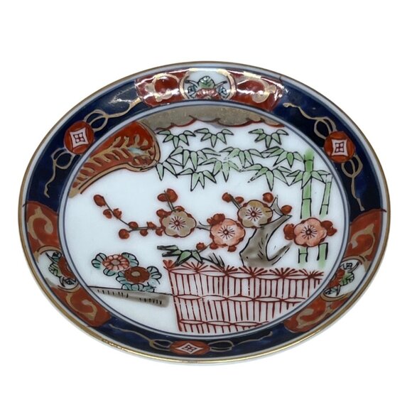 4 Japanese Hand Painted Gold Imari Butter Pats 4" - Picture 4 of 8